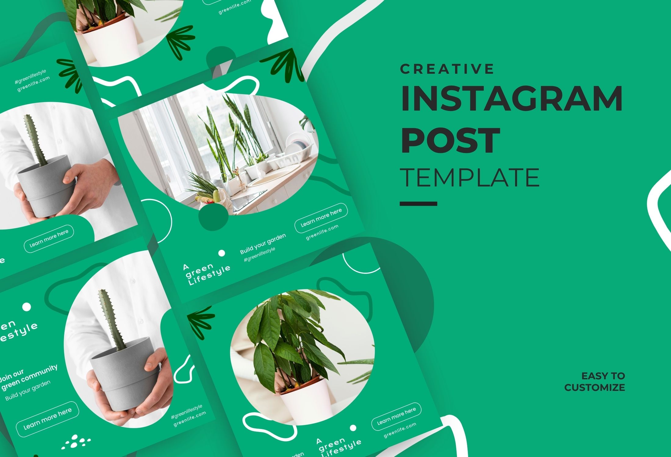 Green Creative Plant Lifestyle Instagram Post Template