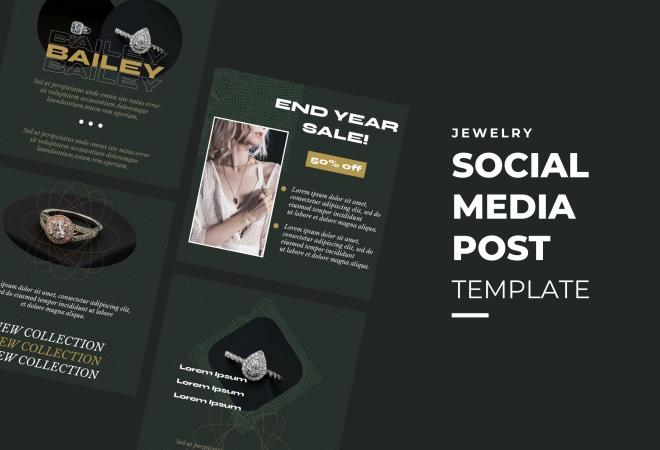 Black And Gold Elegant Jewelry Promotion Instagram Post Template