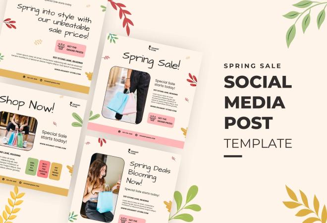 Beige Creative Spring Sale Instagram Post Template