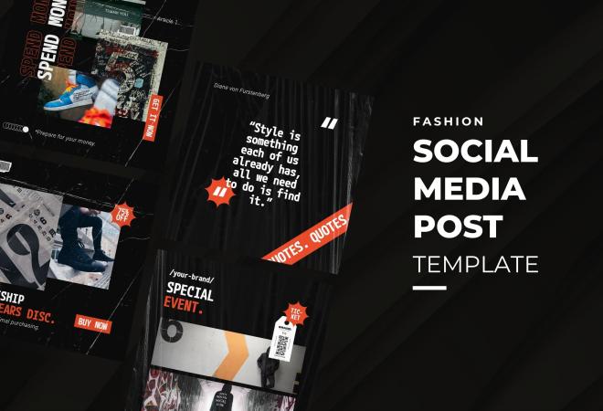 Black And White Creative Fashion Quotes Instagram Post Template