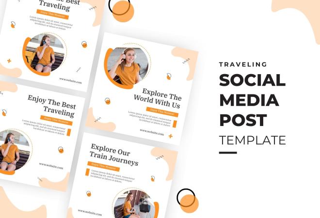 Orange And White Minimalist Travel Campaign Instagram Post Template