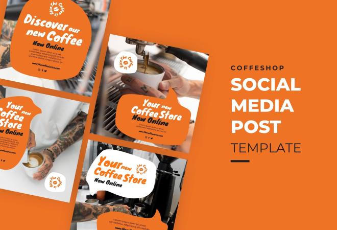 Orange Bold Coffee Promotion Instagram Post Template