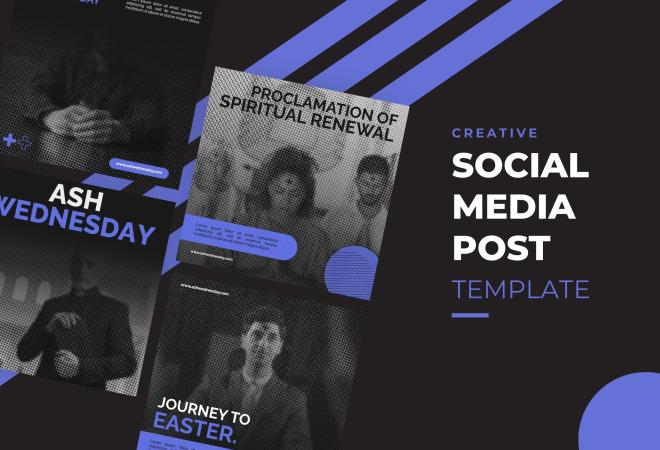 Black And Blue Creative Spiritual Renewal Instagram Post Template
