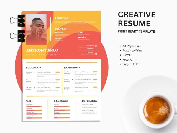 Collection: Orange Resume Templates - Vixbee
